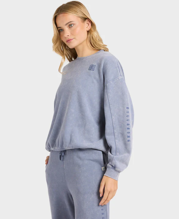 Billabong Saltwashed Kendall Women's Crew in stone blue from side