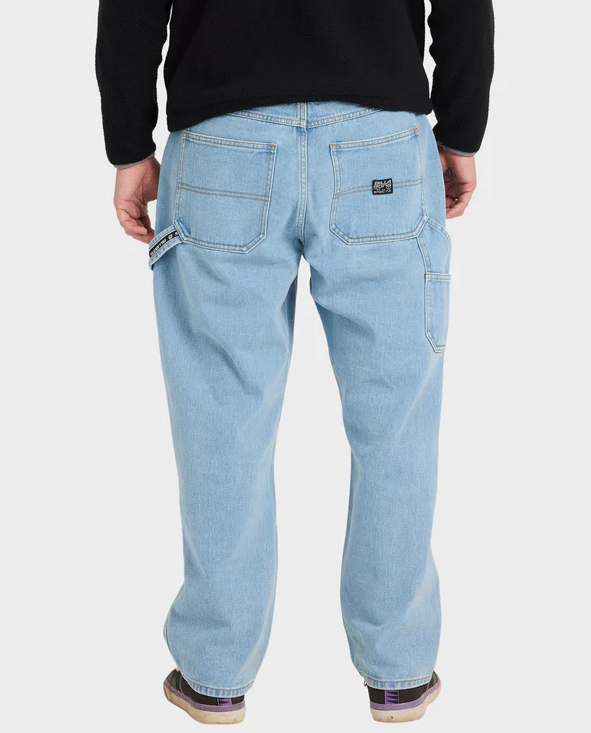 Billabong Smoko Men's Denim Carpenter Jeans in stone blue from rear