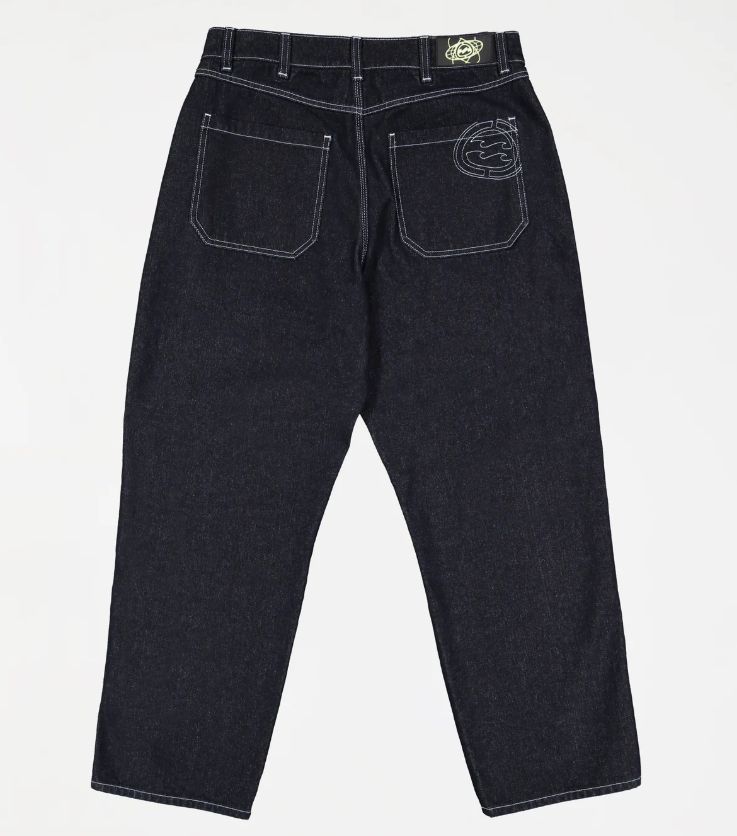 Billabong Spec 73 Chrome Denim Jeans in black flat lay from rear
