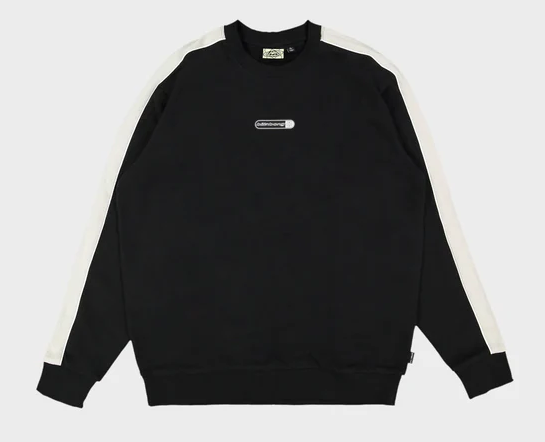 Billabong Spec Bio Pill Men's Crew in black with white detail  from front flatlay