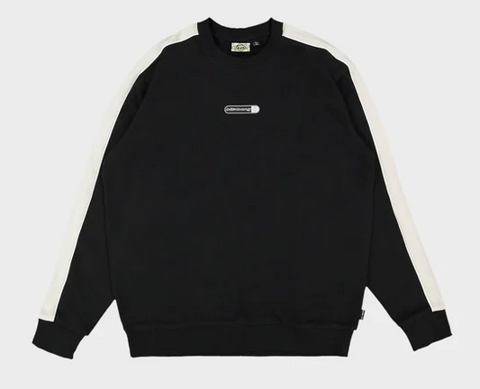 Billabong Boys Spec 73 Bio Pill Crew
  in black with white detail or arms from front