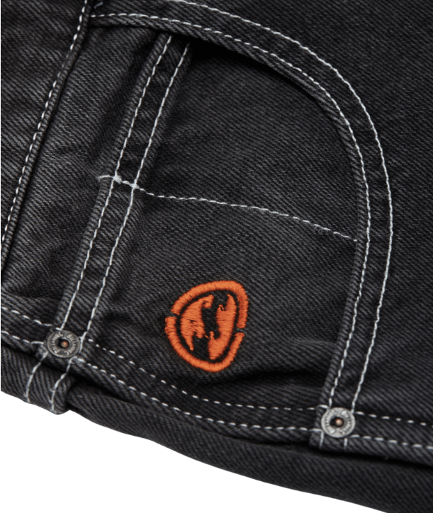 Billabong Spec Men's 23" Denim Shorts in black close up of front pocket