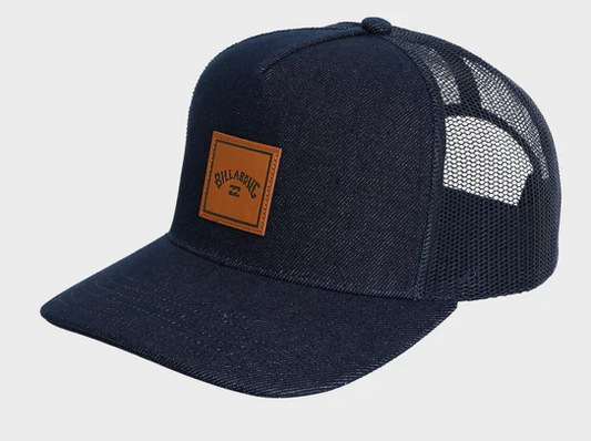 Billabong Stacked Trucker Cap in navy denim