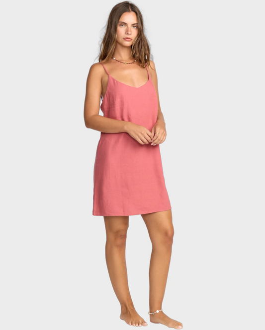 Billabong Summer Love Dress in wild ginger colourway on model from front