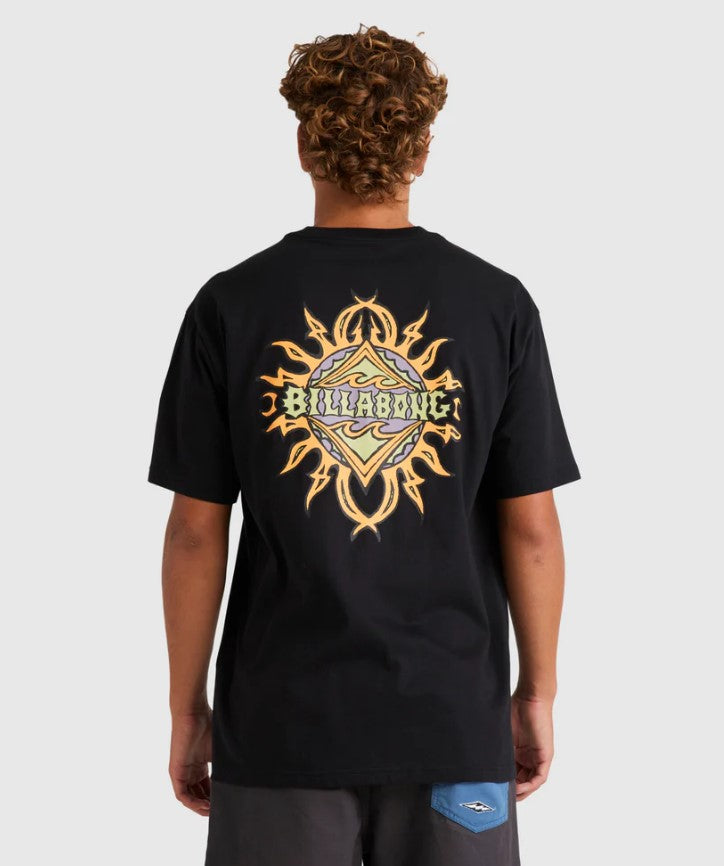 Billabong Sun Up Tee in black from rear