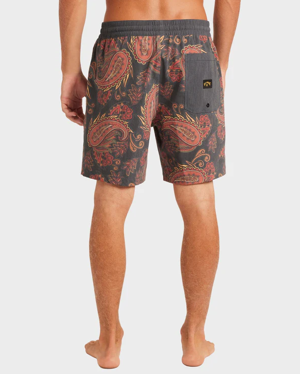 Billabong Sundays Layback 17" Boardshorts in terracotta colourway from rear
