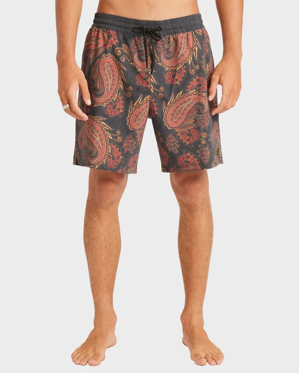 Billabong Sundays Layback 17" Boardshorts in terracotta colourway from front