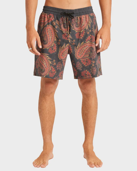 Billabong Sundays Layback 17" Boardshorts in terracotta colourway from front