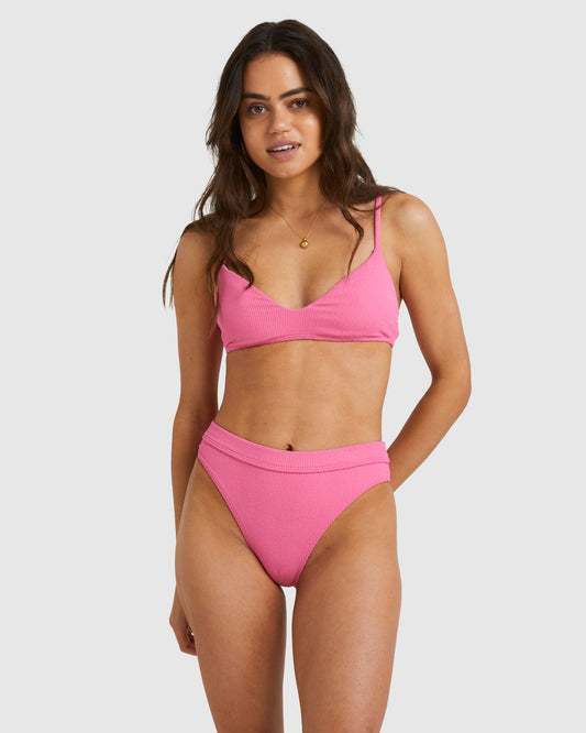Billabong Sunrays V Bralette and Maui Rider Bikini Set in paris pink from front