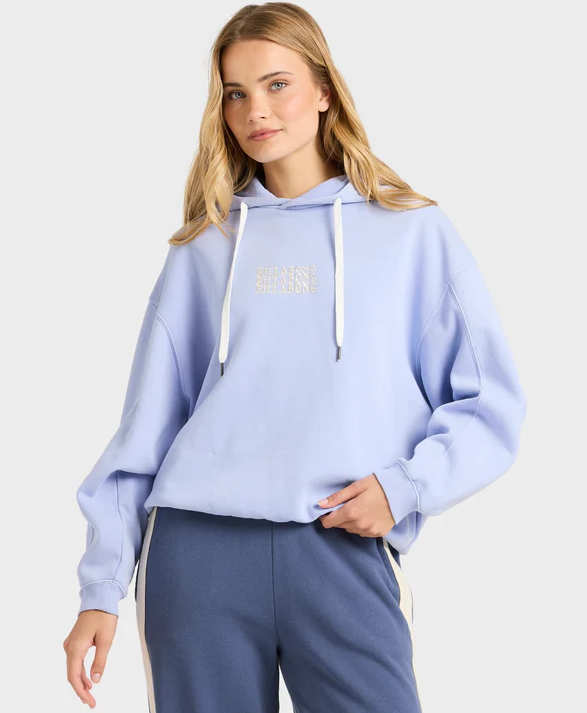 Billabong Surf High Women's Hoodie in blue from front close up