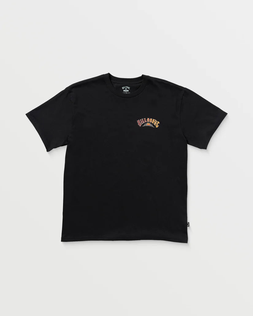 Billabong Throwback Regular Tee in black front veiw