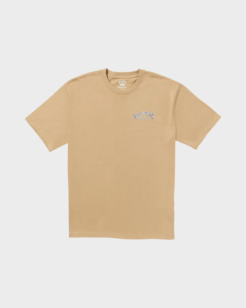 Billabong Throwback Regular Tee in hazel front veiw