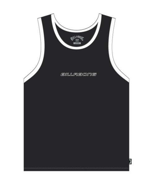 Billabong Tipper Tank in black with white ribbing