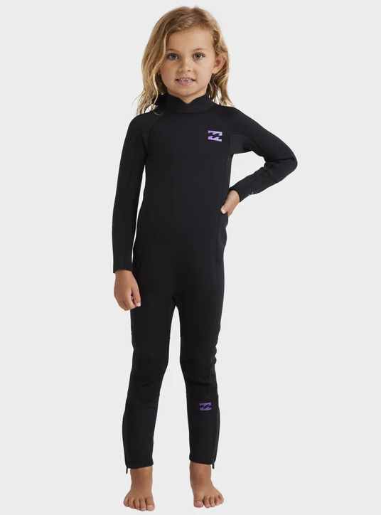Billabong Toddler 3/2mm Foil GBS Wetsuit in black orchid from front