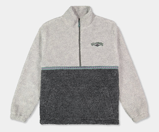 Billabong Tombstone Half Zip Pullover Fleece in oatmeal heather colourway from front