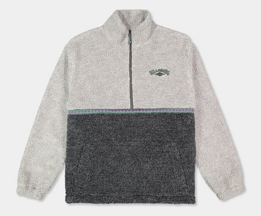 Billabong Tombstone Half Zip Pullover Fleece in oatmeal heather colourway from front