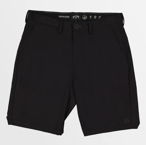 Billabong Wave Wash 18" Twill Walkshorts in black from front