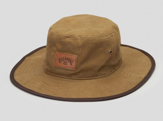 Billabong Waxed Twill Big John Hat in dark khaki colour