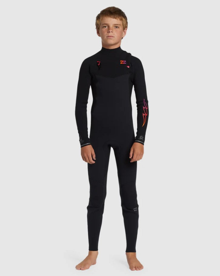 Billabong Youth Revolution 3/2mm CZ Wetsuit in black fade from front