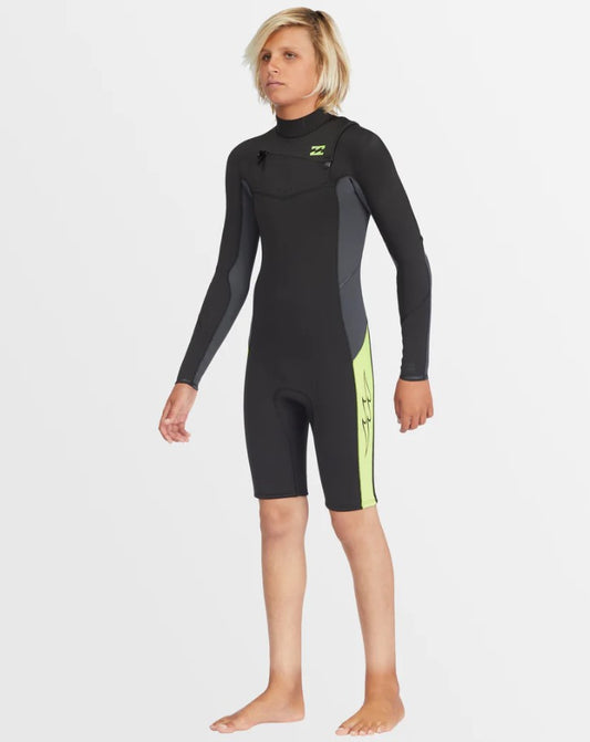 Billabong Youth Absolute 2mm Chest Zip Long Sleeve Wetsuit in stealth colourway