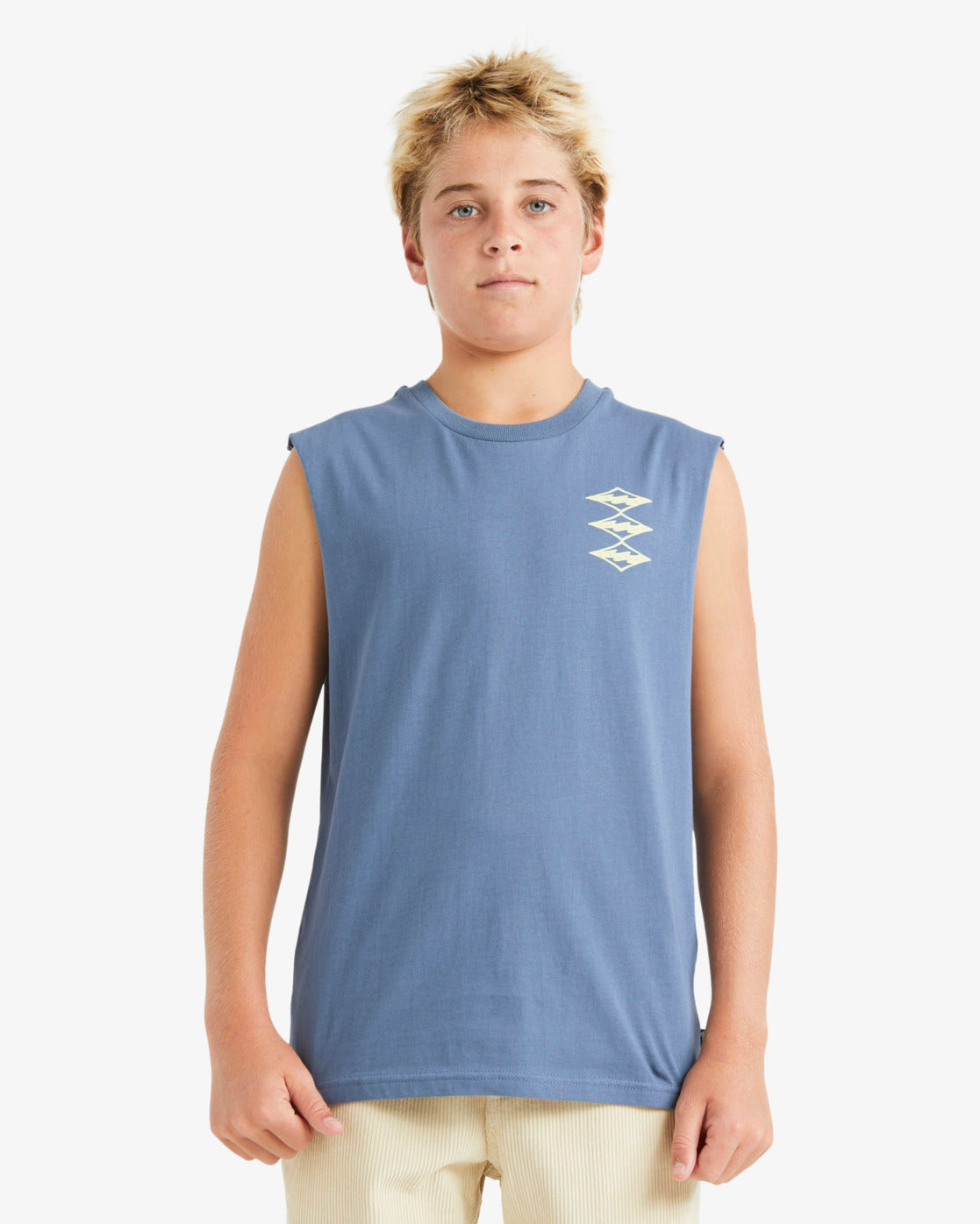 Billabong Crayon Wave Youth Muscle in north sea blue from front