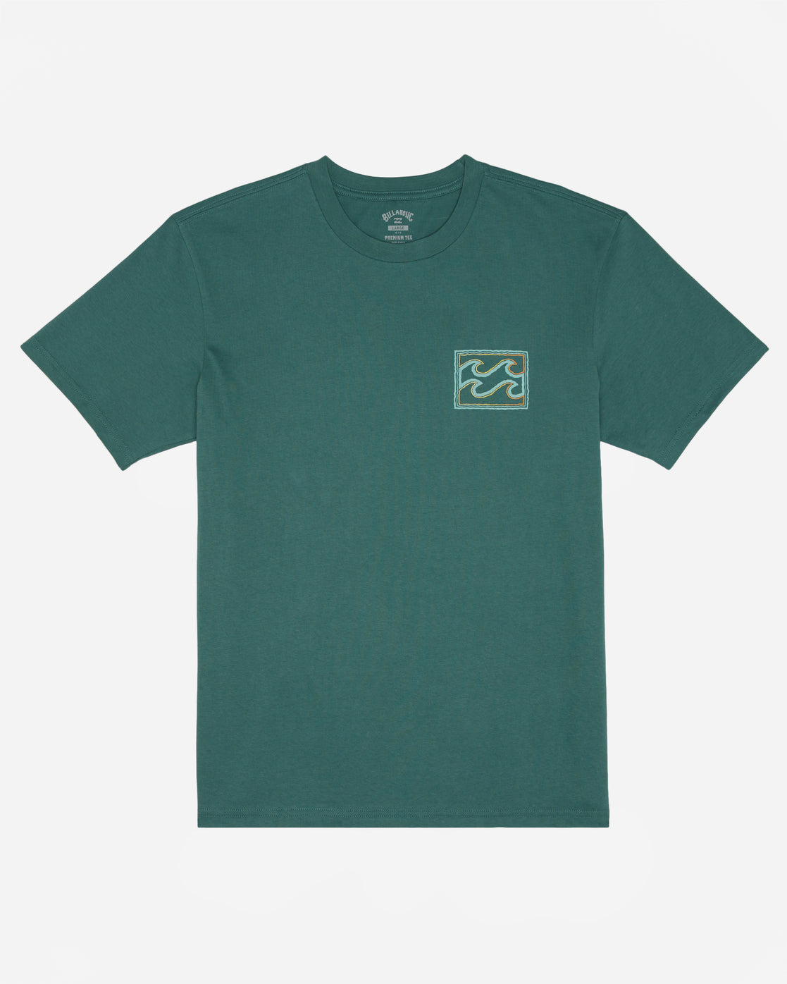 Billabong Crayon Wave Tee in billiard colourway from front