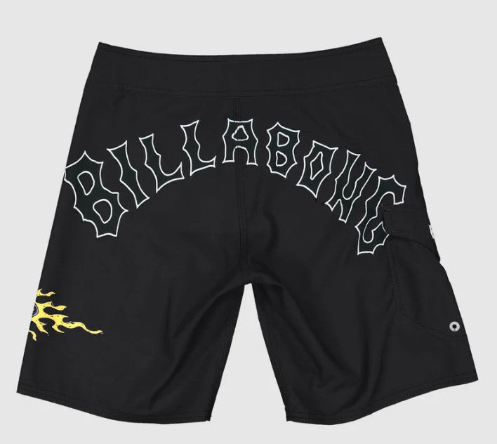 Billabong Boys Flame OG Boardshorts in black from rear