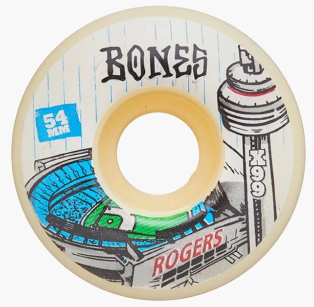 Bones X-Formula TJ Rogers V1 99a Skateboard Wheel front on white background