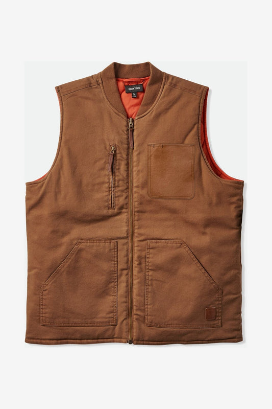 Brixton Builders Abraham Rev Vest in bison colourway