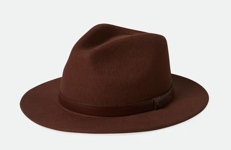 Brixton Messer Fedora in sepia brown