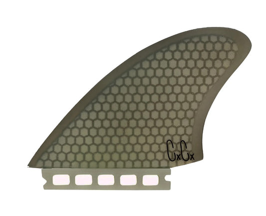 Captain Fin Christenson Twin Keel Fin Set - Futures Base in smoke honeycomb