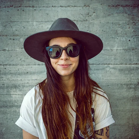 CHPO Brand Marais Sunglasses in black on model