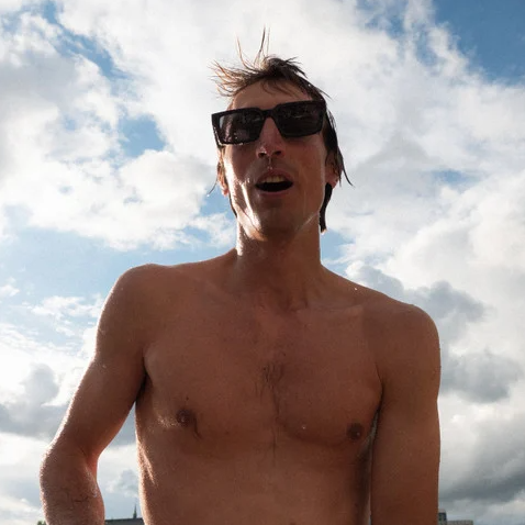 CHPO Brand Stellar Sunglasses in black
 on male model outside