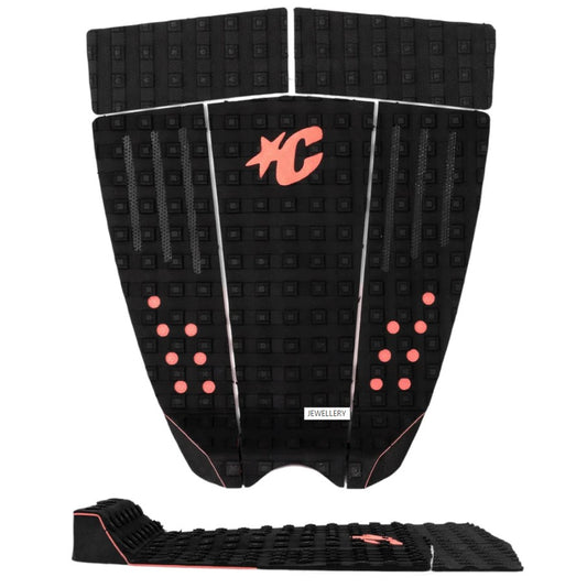 Creatures of Leisure Ethan Ewing Lite Pin Tail Surfboard Grip in black with red flouro detail