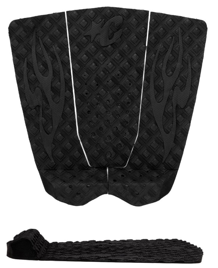 Creatures of Leisure Griffin Colapinto Lite Surfboard Grip in black with blacked out flame details