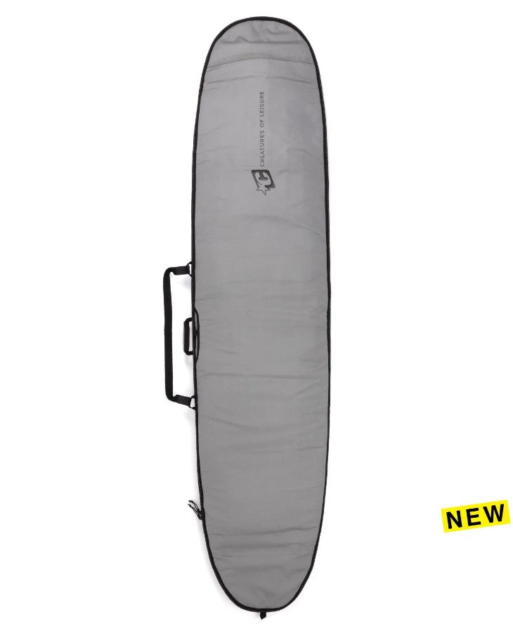 Creatures of Leisure 10' Longboard Icon Boardbag in silver with black colourway