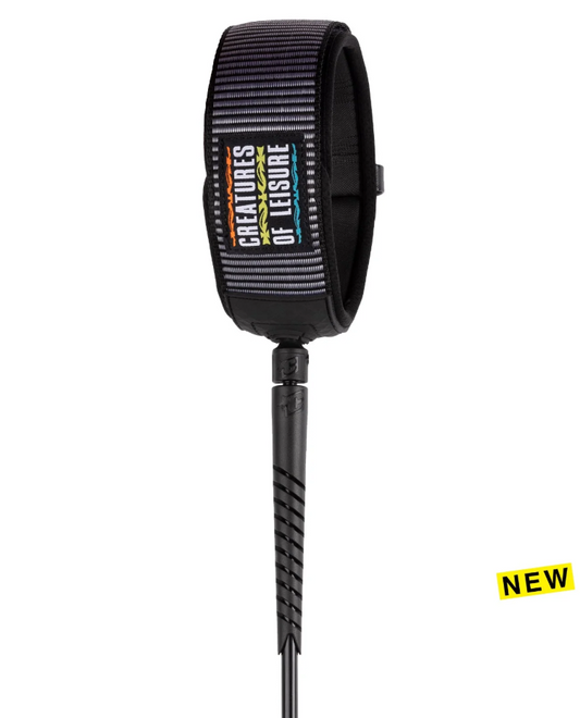 Creatures of Leisure Longboard 9' Knee Leash in black thorn colourway