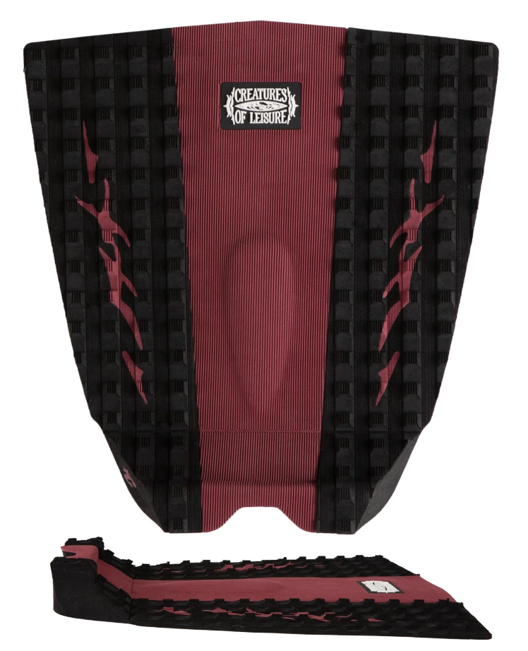 Creatures of Leisure Punish 3 Surfboard Grip in dark rose and black colourway