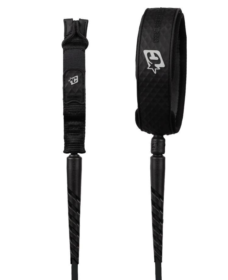 Creatures of Leisure 9' Longboard Standard Duty Knee Leash black silver