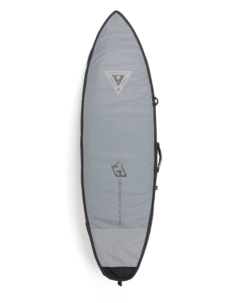 Creatures of Leisure 6'3 Shortboard Double DT2.0 Boardbag in titanium and black