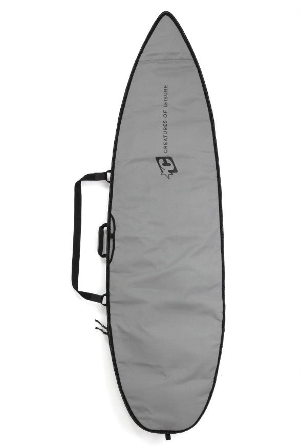 Creatures of Leisure 6'7 Shortboard Icon Lite Boardbag in silver with black from top