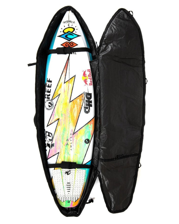 Creatures of Leisure 6'3 Shortboard Triple Boardbag showing inside with surfboards in it