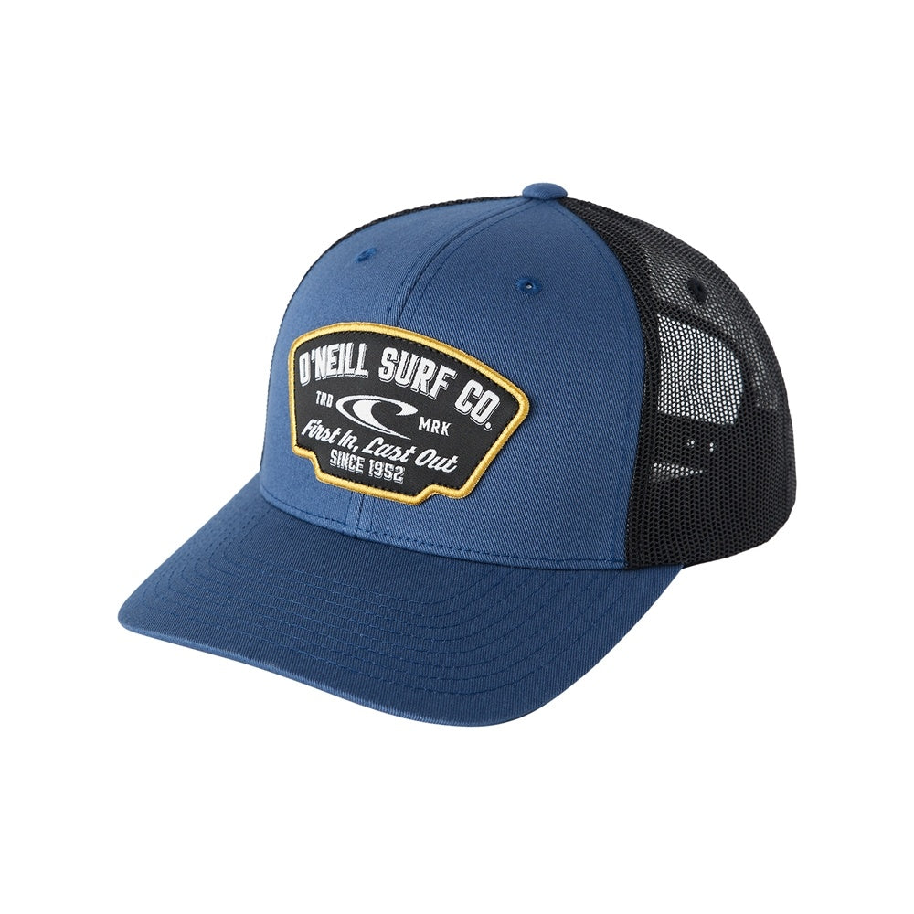 Oneill Mens Stash Trucker Cap in indigo with black mesh cap