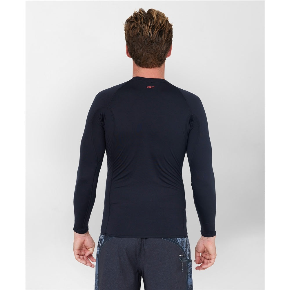 O'Neill Thermo X Long Sleeve Thermal Rash Top  in black from rear