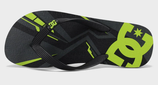 DC Shoes Spray Graffik Jandals in grey, black and lime
