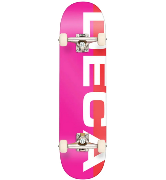 Deca Bold 7.75" Complete Skateboard in pink colourway with white wheels