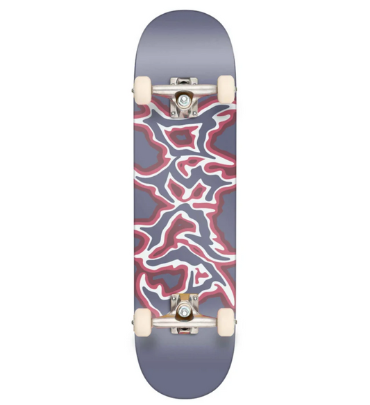 Deca Metal Script 8.5" Complete Skateboard in grey colourway with bold Deca print