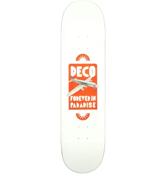 Deco Forever in Paradise 8.38" Skateboard Deck in white and orange