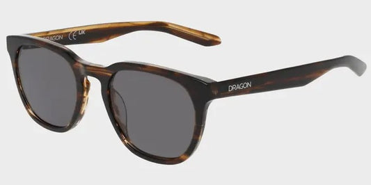 Dragon Bank Striated Horn frames with Lumalens Smoke coloued lens Sunglasses