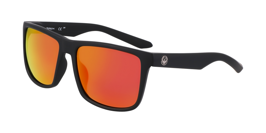 Dragon Meridien Matte Black Red Ion Lumalens Polarised Sunglasses